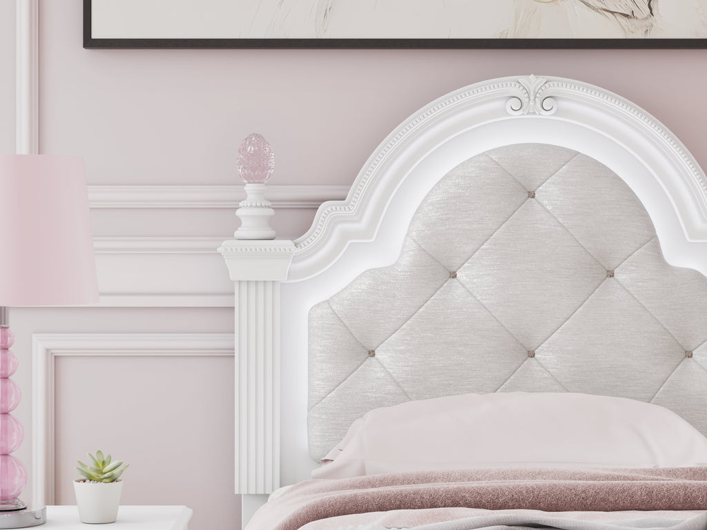 Kozlani White Twin UPH Panel Headboard