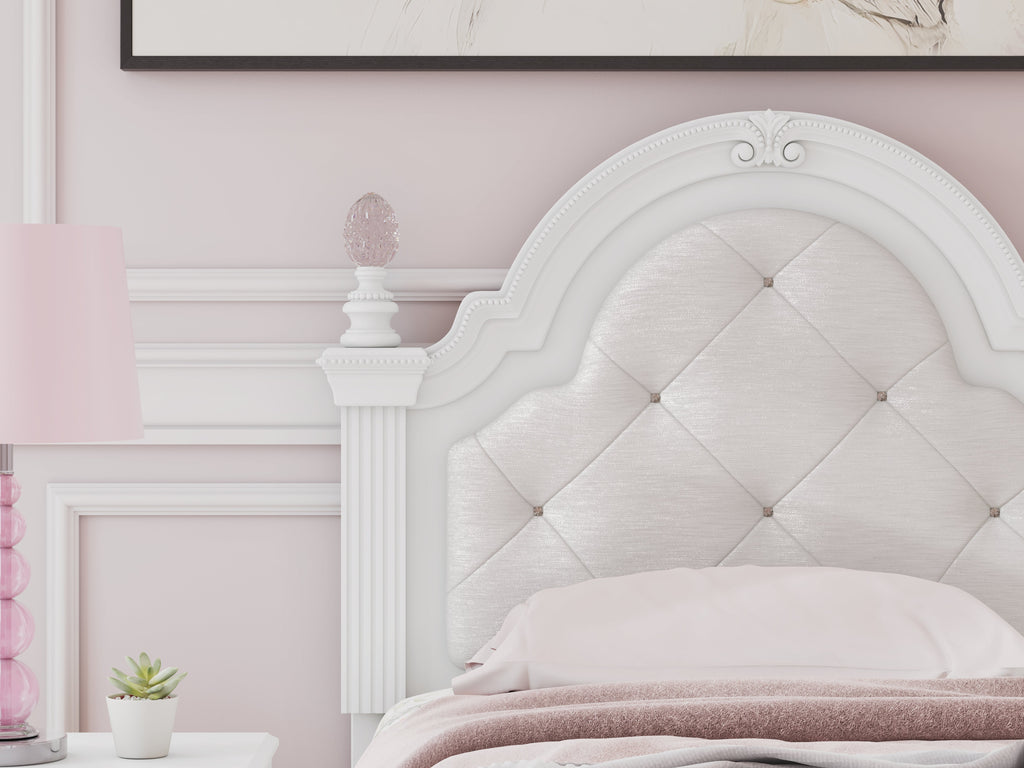 Kozlani White Twin UPH Panel Headboard