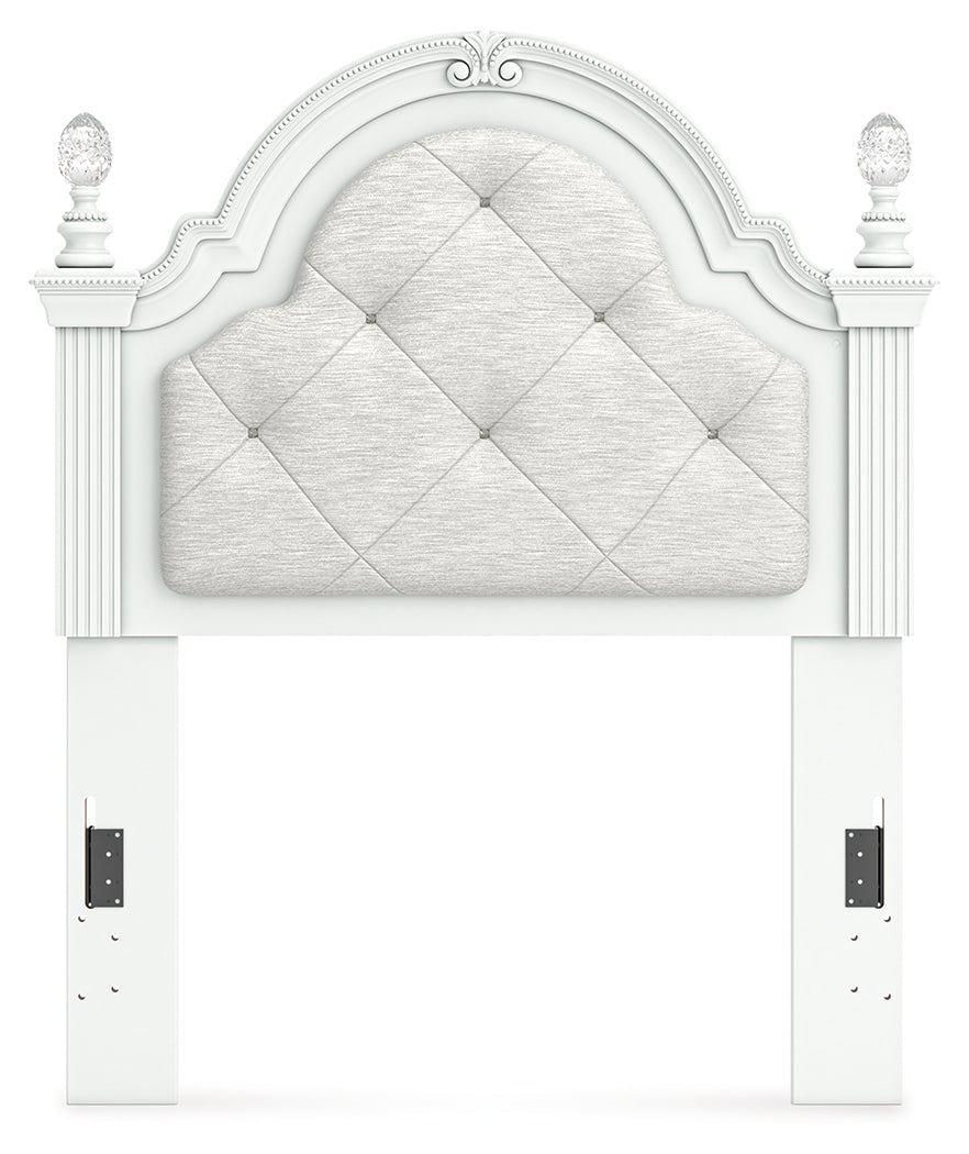 Kozlani White Twin UPH Panel Headboard