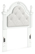 Kozlani White Twin UPH Panel Headboard