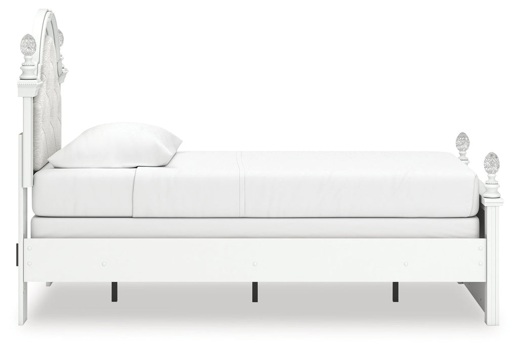 Kozlani White Twin Upholstered Panel Bed