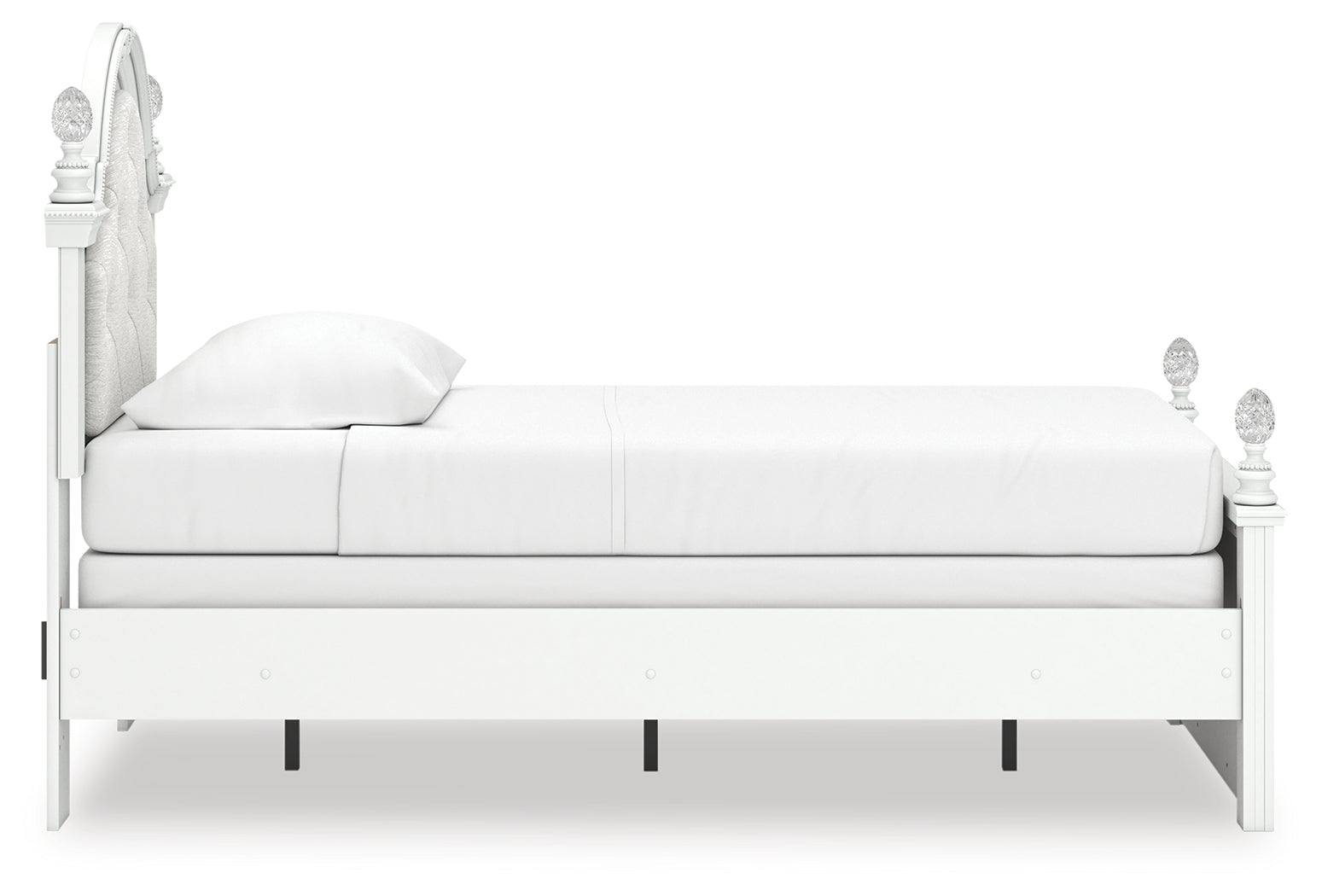 Kozlani White Twin Upholstered Panel Bed