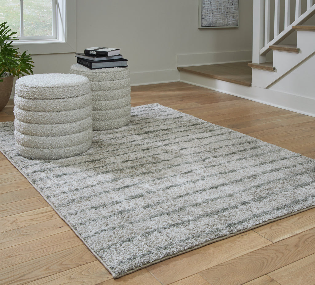 Laddway Cream/Green Medium Rug