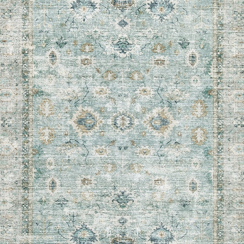Ladstoney Teal/Beige/Ochre Memory Foam Large Rug