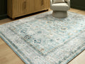 Ladstoney Teal/Beige/Ochre Memory Foam Large Rug