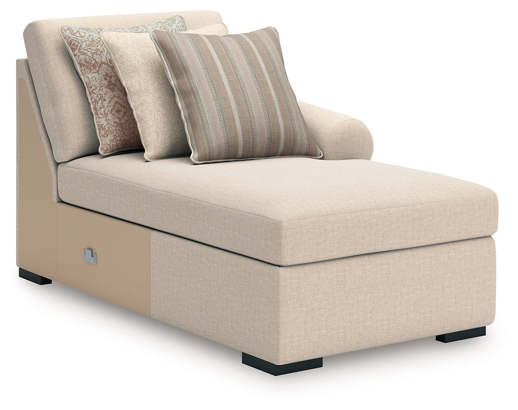 LadyMae Twill 4-Piece Sectional Right Chaise