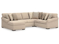LadyMae Twill 4-Piece Sectional with Left Chaise