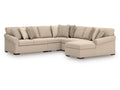 LadyMae Twill 5-Piece Sectional Right Chaise