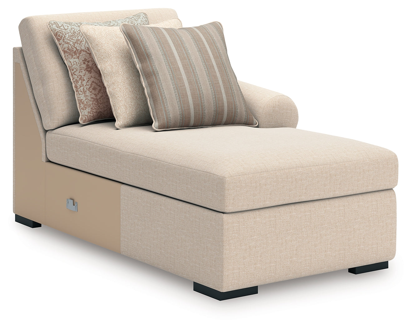 LadyMae Twill 5-Piece Sectional Right Chaise