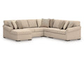 LadyMae Twill 5-Piece Sectional with Left Chaise
