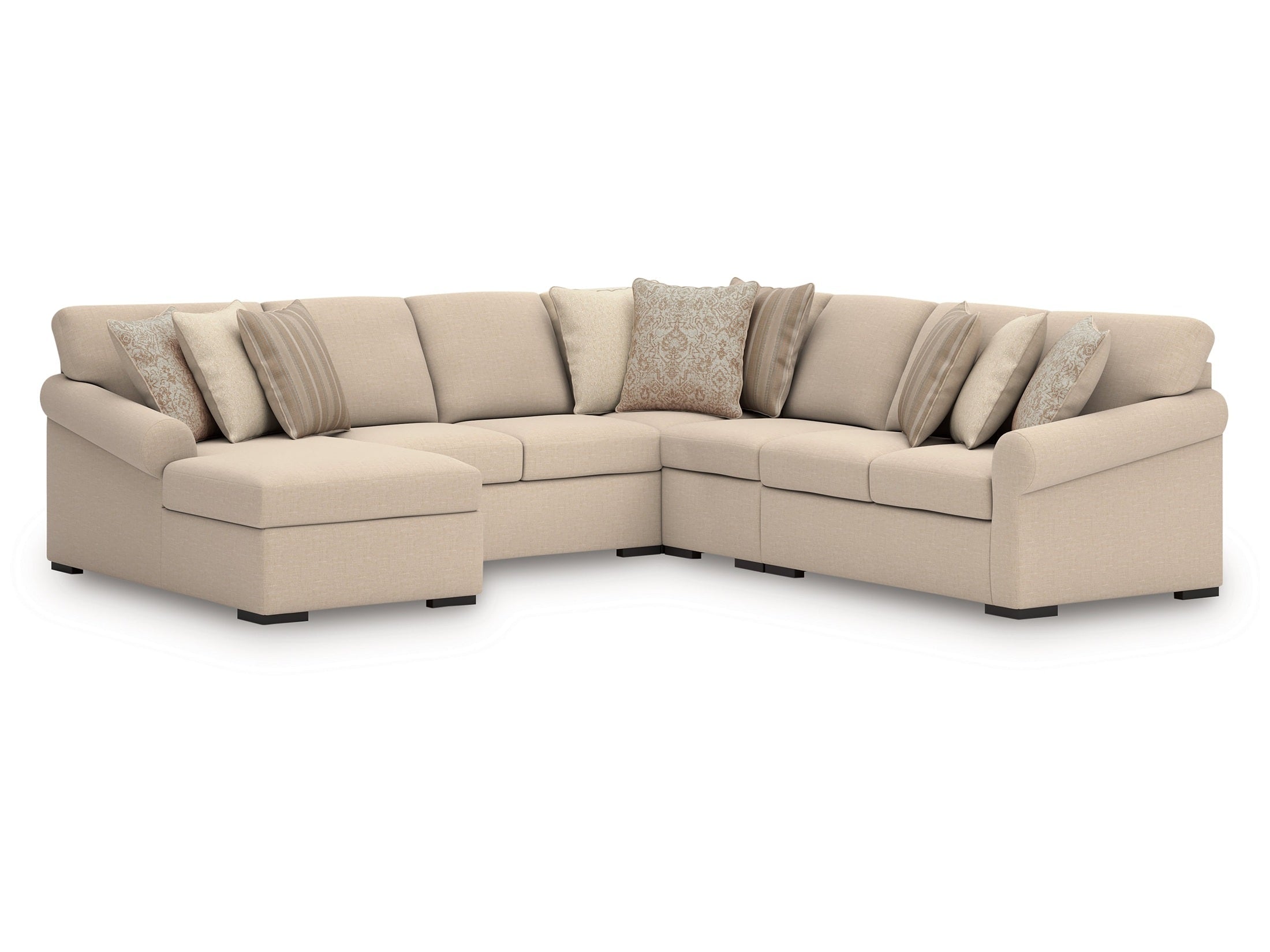 LadyMae Twill 5-Piece Sectional with Left Chaise