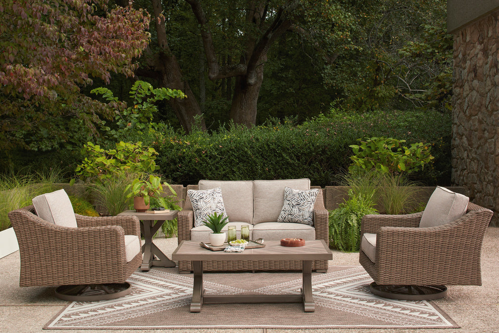 Laguna Heights Beige 3-Piece Outdoor Seating Set with Cocktail Table