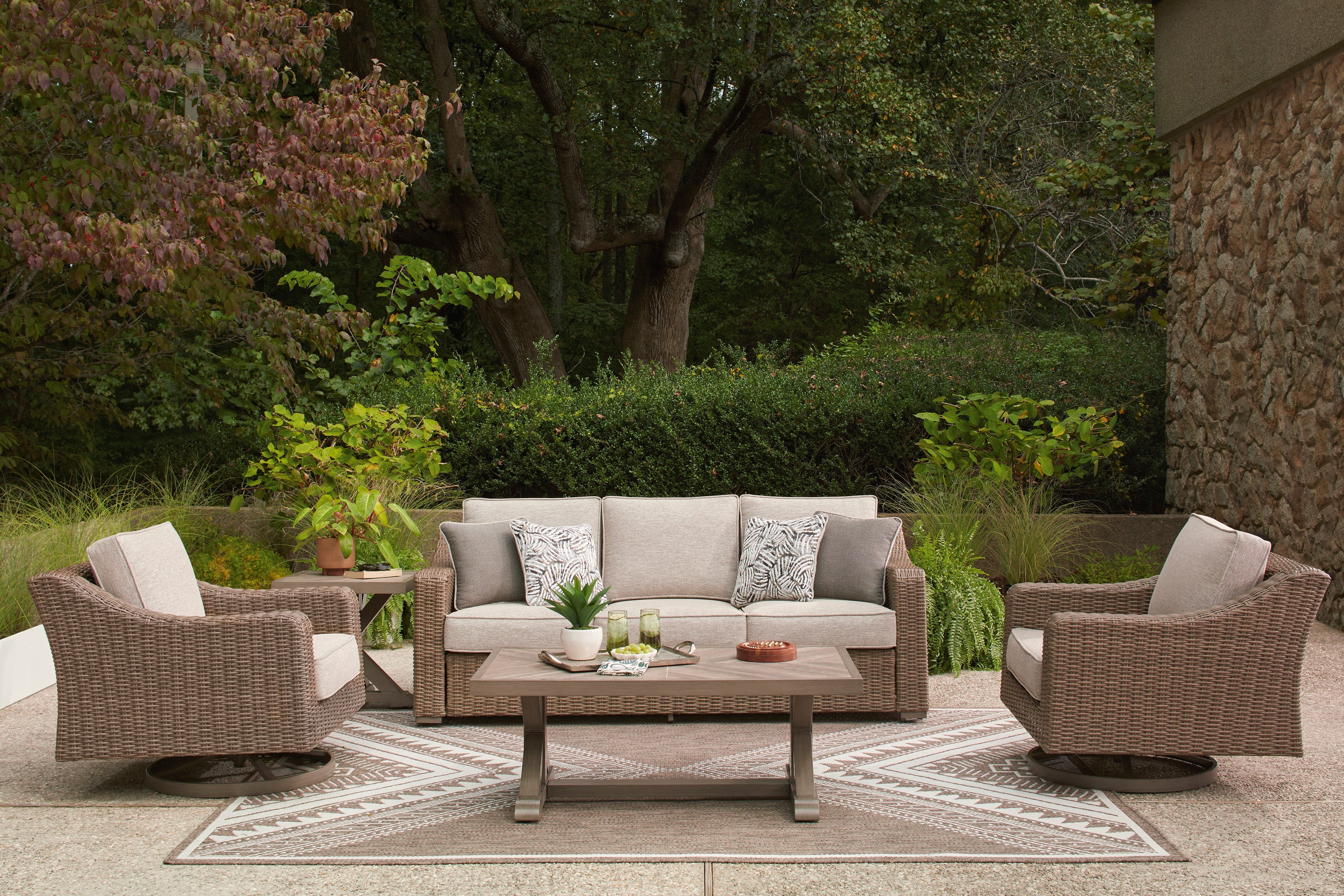 Laguna Heights 3 Pc Outdoor Seating Set, Beige