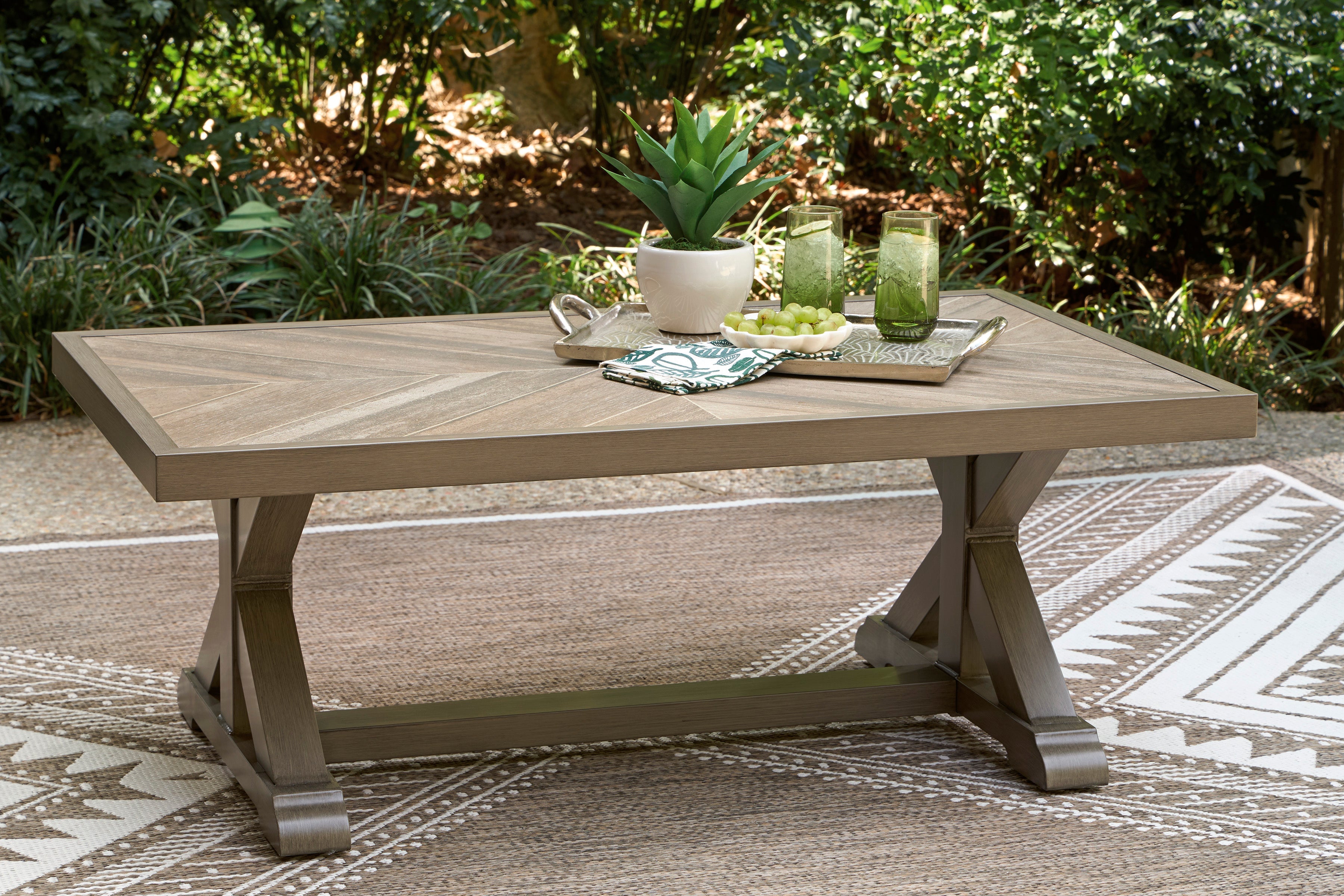 Laguna Heights Beige 3-Piece Outdoor Seating Set with Cocktail Table