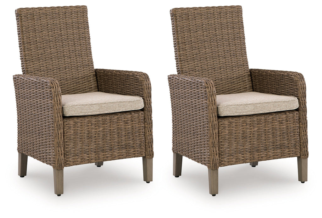 Laguna Heights Beige Outdoor Arm Chair with Cushion (Set of 2)