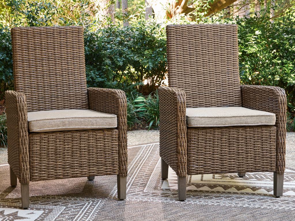 Laguna Heights Beige Outdoor Arm Chair with Cushion (Set of 2)
