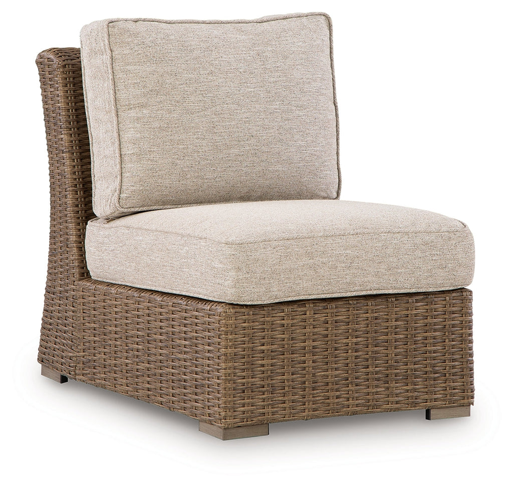 Laguna Heights Beige Outdoor Armless Chair with Cushion