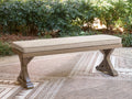 Laguna Heights Beige Outdoor Bench with Cushion