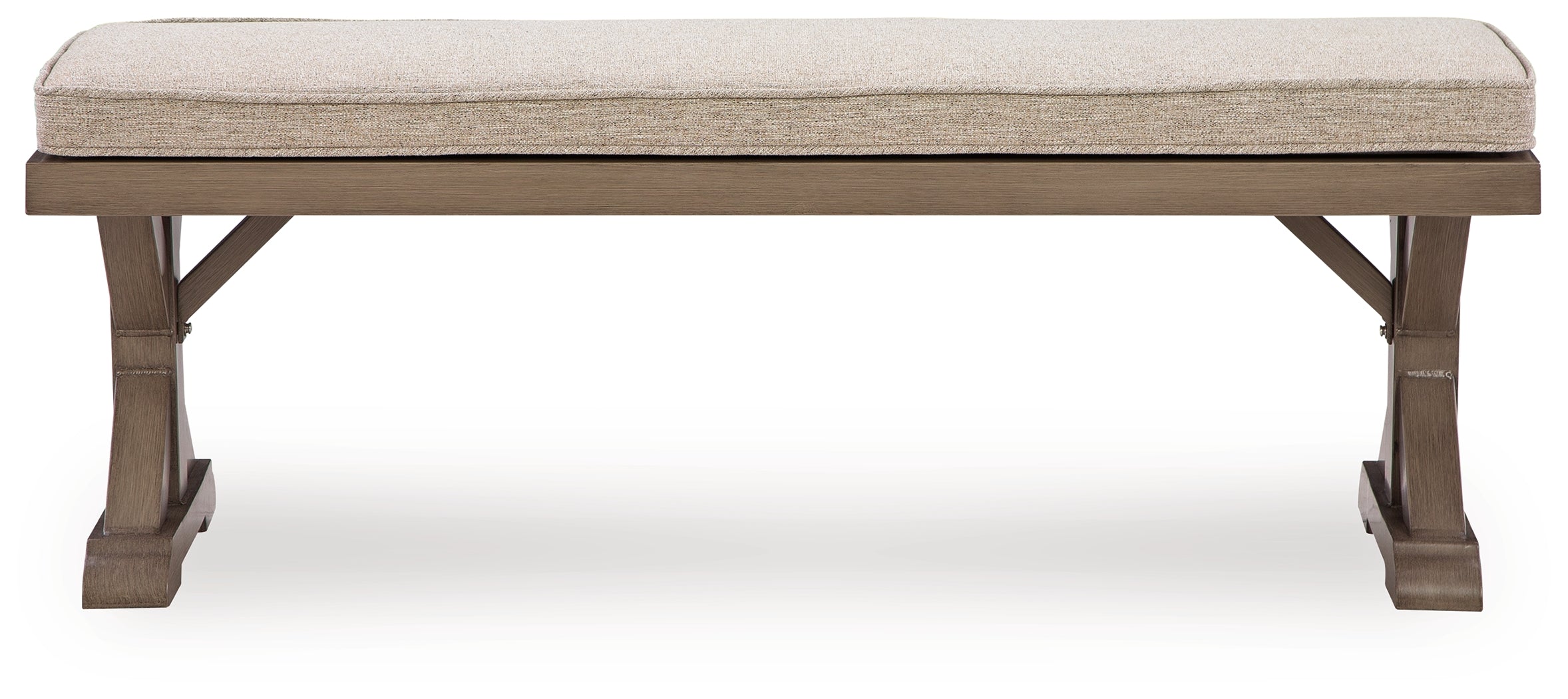 Laguna Heights Beige Outdoor Bench with Cushion