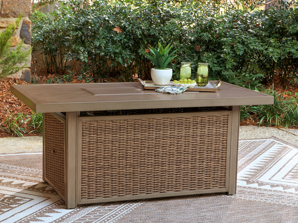 Laguna Heights Beige Outdoor Fire Pit Table