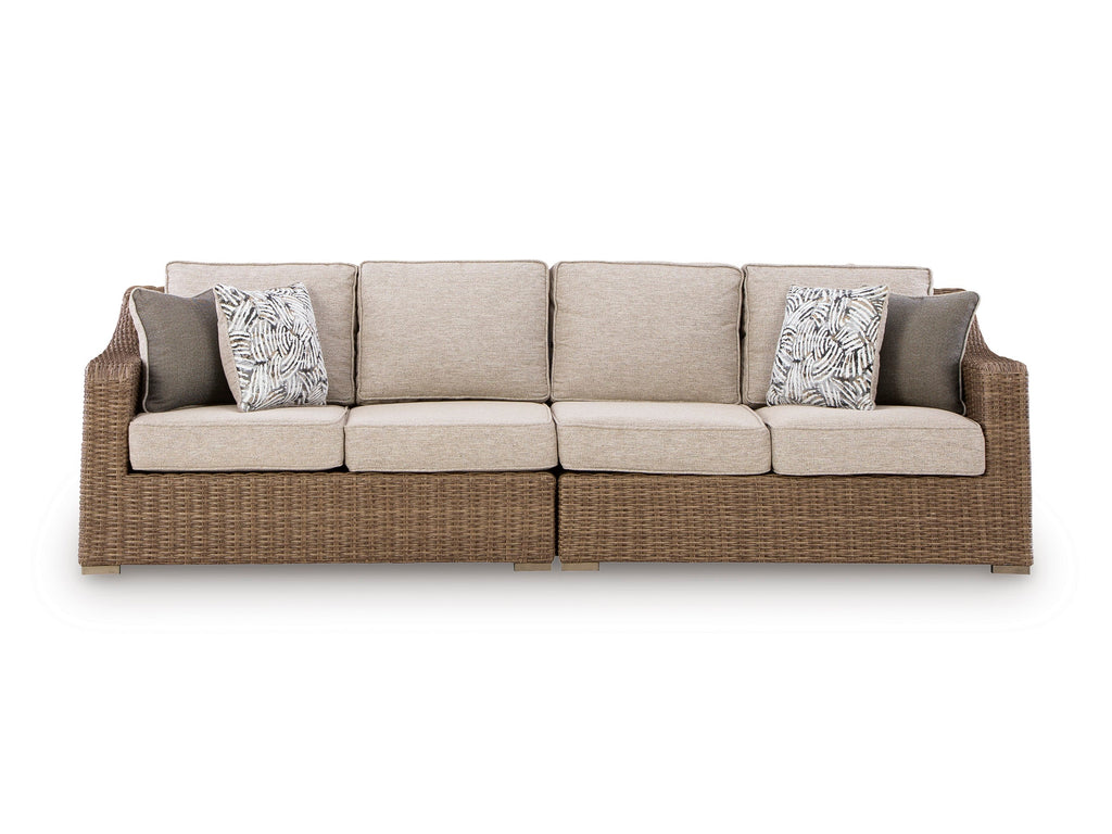 Laguna Heights Beige Outdoor Raf/Laf Loveseat with Cushion (Set of 2)