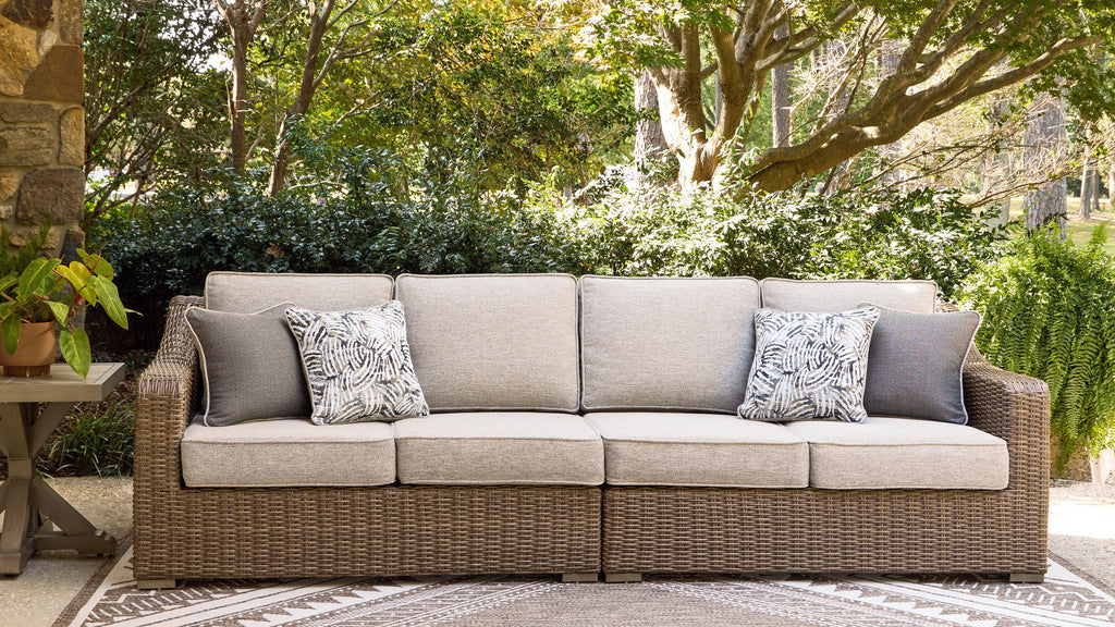 Laguna Heights Beige Outdoor Raf/Laf Loveseat with Cushion (Set of 2)