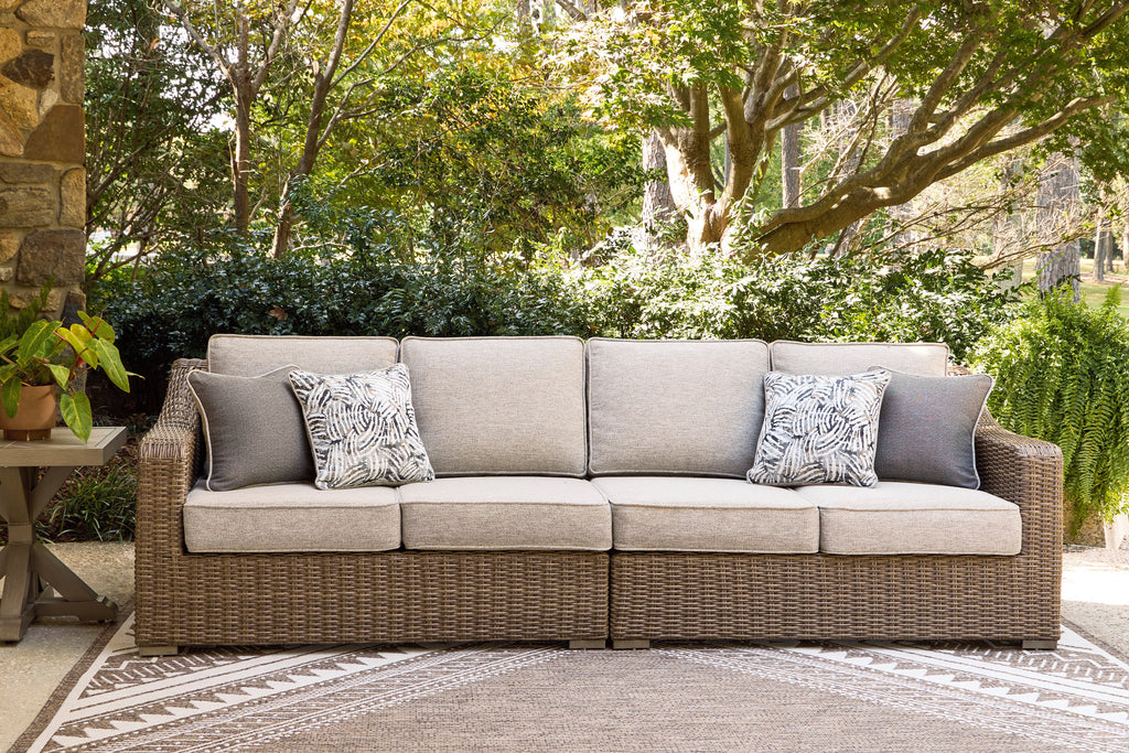 Laguna Heights Beige Outdoor Raf/Laf Loveseat with Cushion (Set of 2)