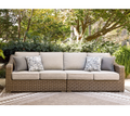 Laguna Heights Beige Outdoor Raf/Laf Loveseat with Cushion (Set of 2)