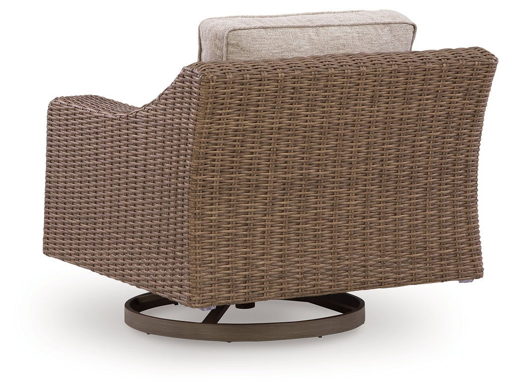 Laguna Heights Beige Outdoor Swivel Lounge with Cushion