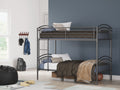 Lanceburg Gray Twin over Twin Bunk Bed and 2 Mattresses