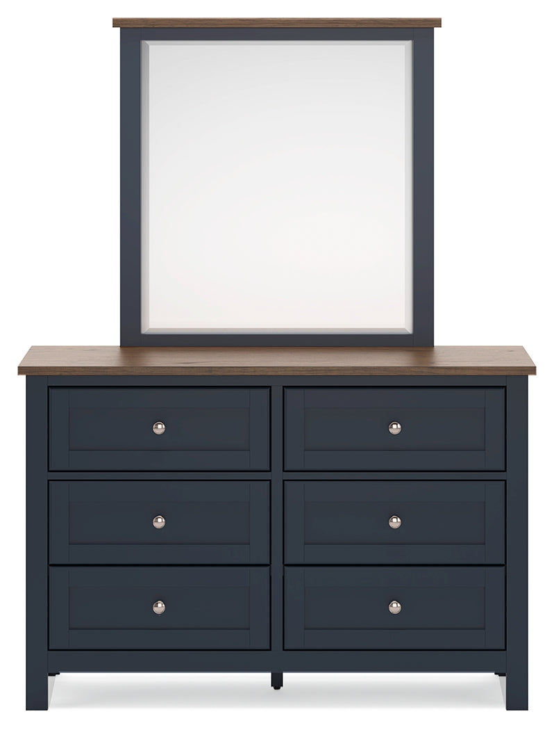 Landocken Brown/Blue Dresser and Mirror