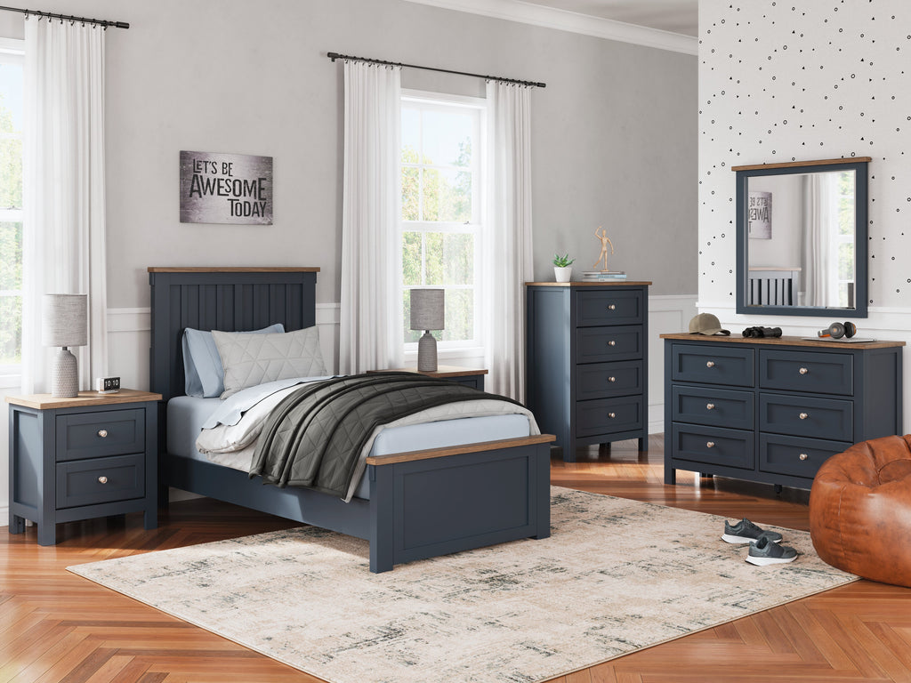 Landocken Brown/Blue Dresser and Mirror