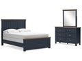 Landocken Brown/Blue Full Panel Bed & Dresser & Mirror