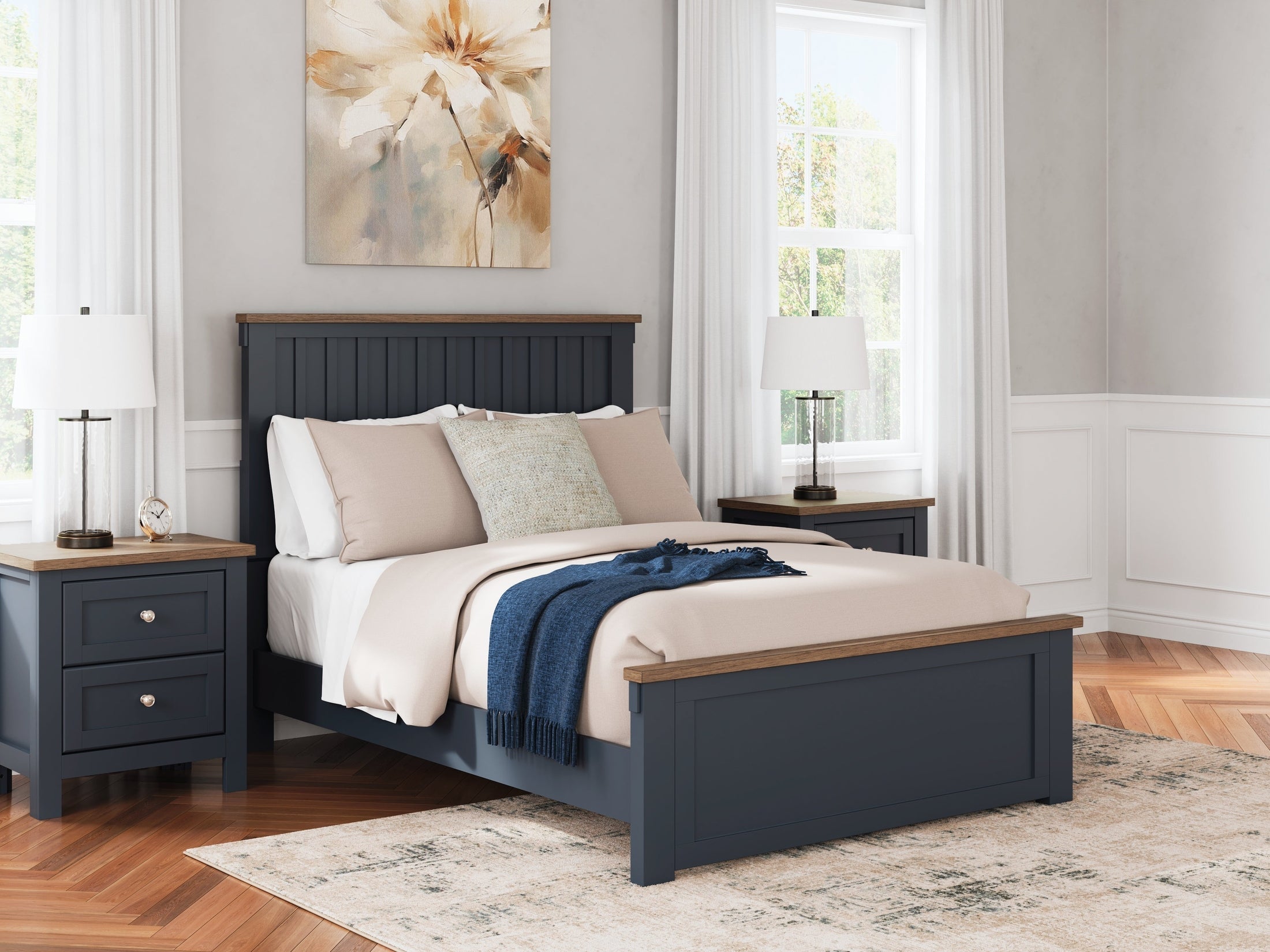 Landocken Brown/Blue Full Panel Youth Bed