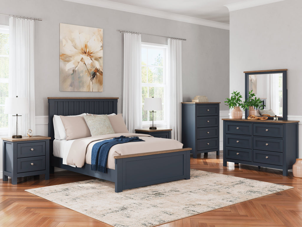 Landocken Brown/Blue Full Panel Youth Bed