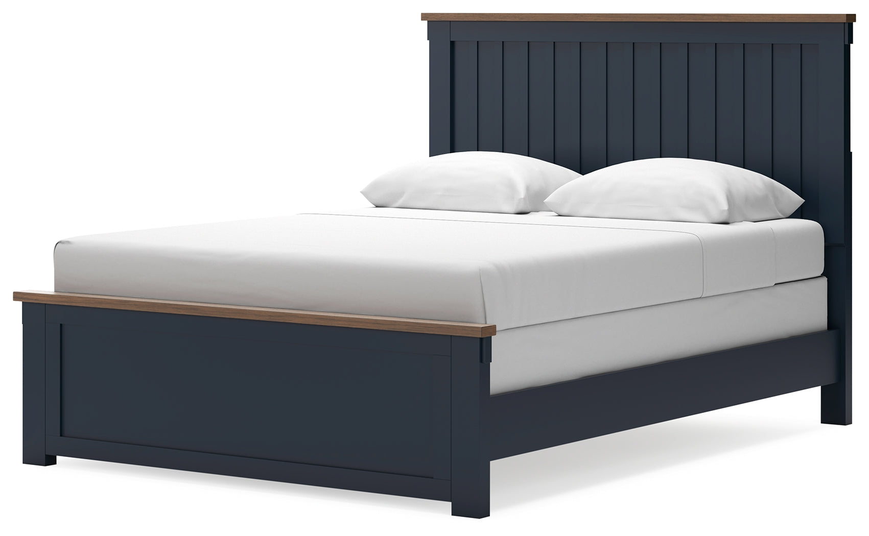 Landocken Brown/Blue Queen Panel Bed, Dresser and Mirror