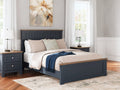 Landocken Brown/Blue Queen Panel Bed