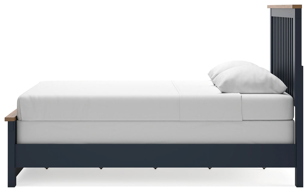 Landocken Brown/Blue Queen Panel Bed
