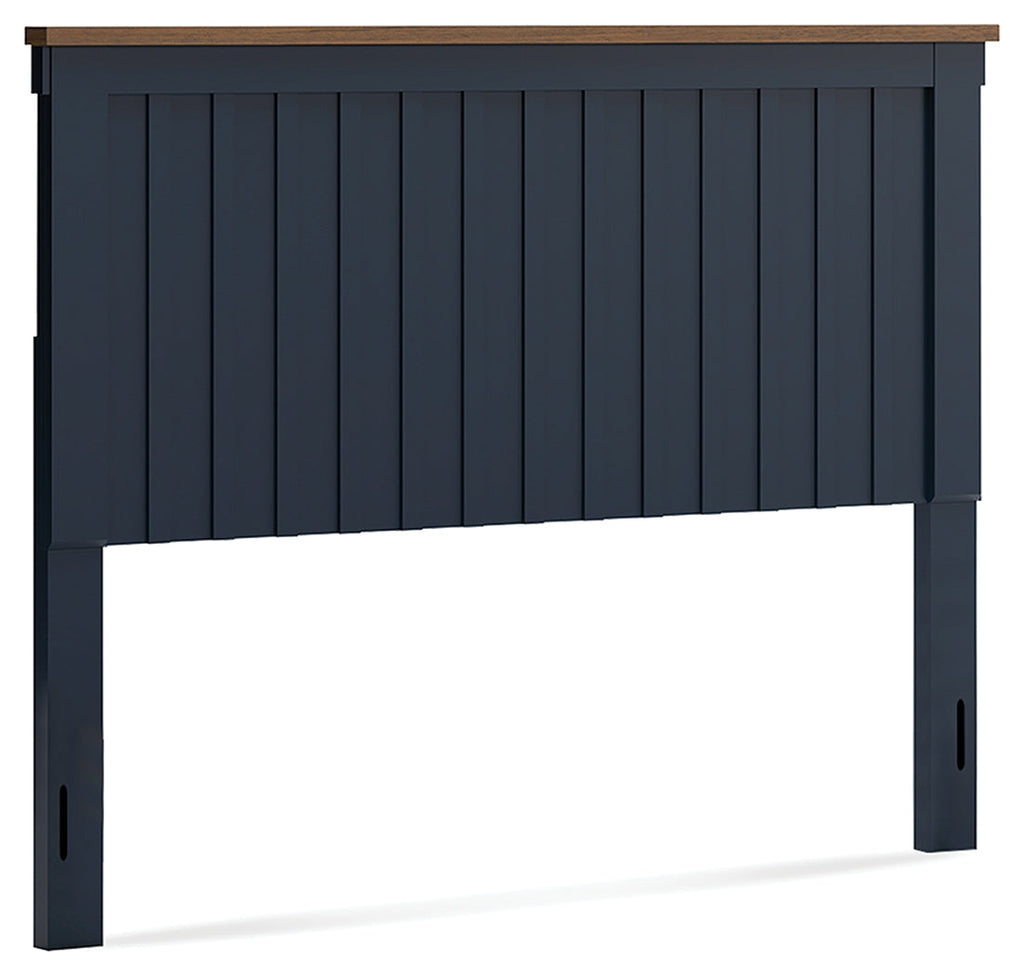 Landocken Brown/Blue Queen Panel Headboard & Dresser & Mirror