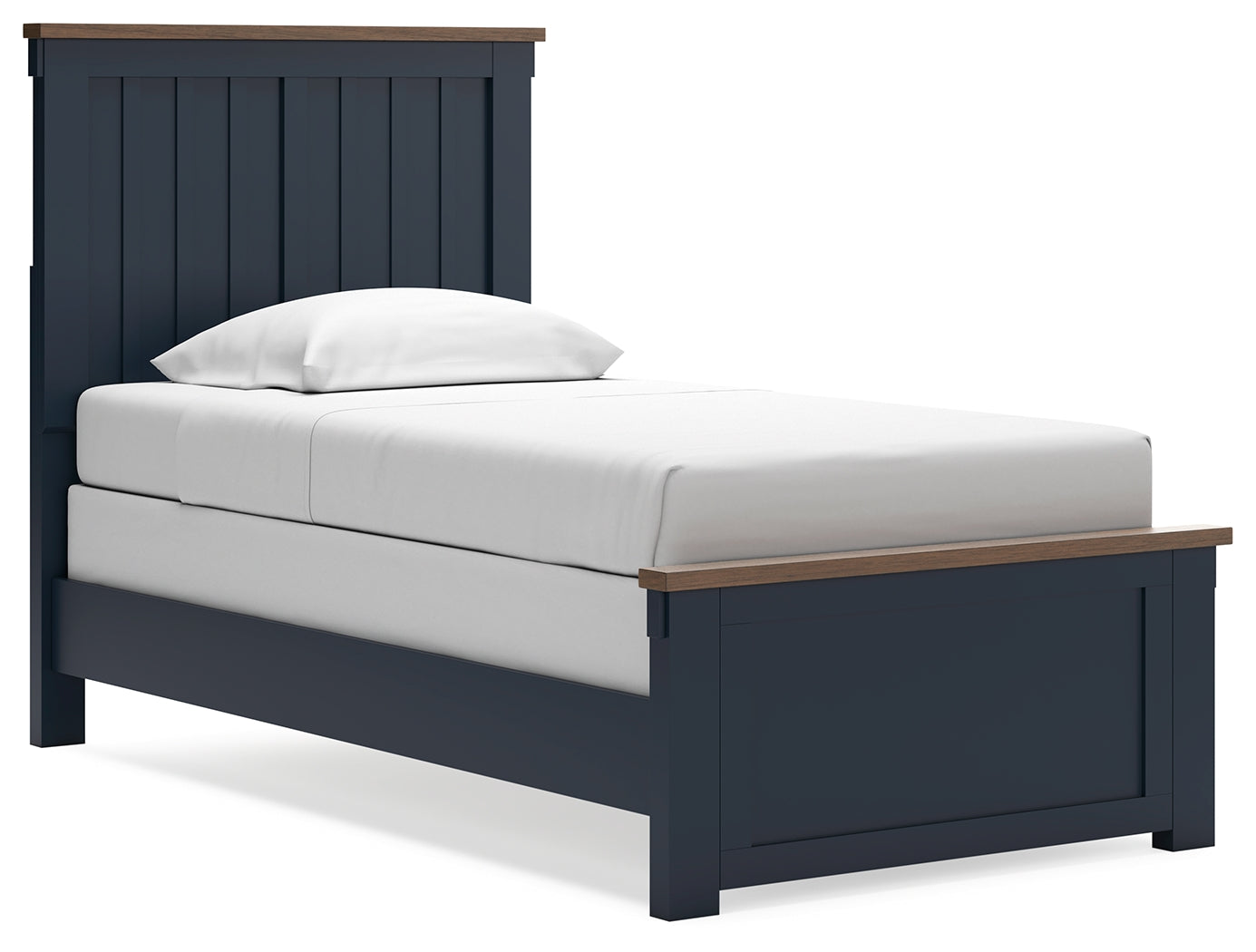 Landocken Brown/Blue Twin Panel Bedroom Set with Chest and Nightstand