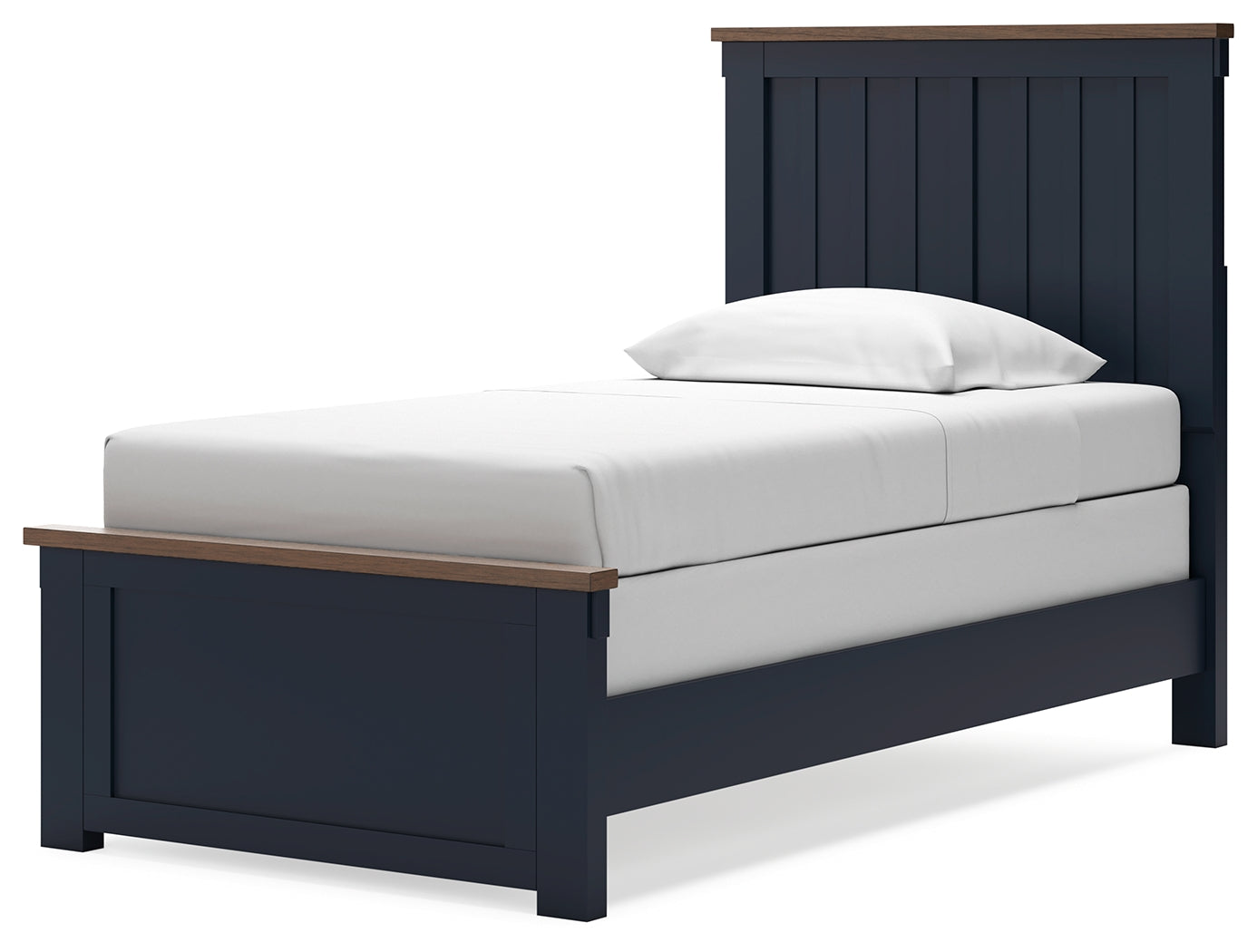 Landocken Brown/Blue Twin Panel Bedroom Set with Chest and Nightstand