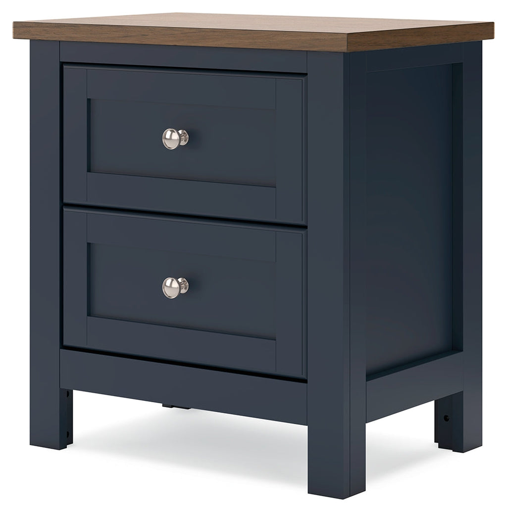 Landocken Brown/Blue Twin Panel Bedroom Set with Chest and Nightstand