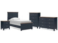 Landocken /Blue Twin Panel Bedroom Set, Brown