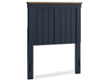 Landocken Brown/Blue Twin Panel Headboard