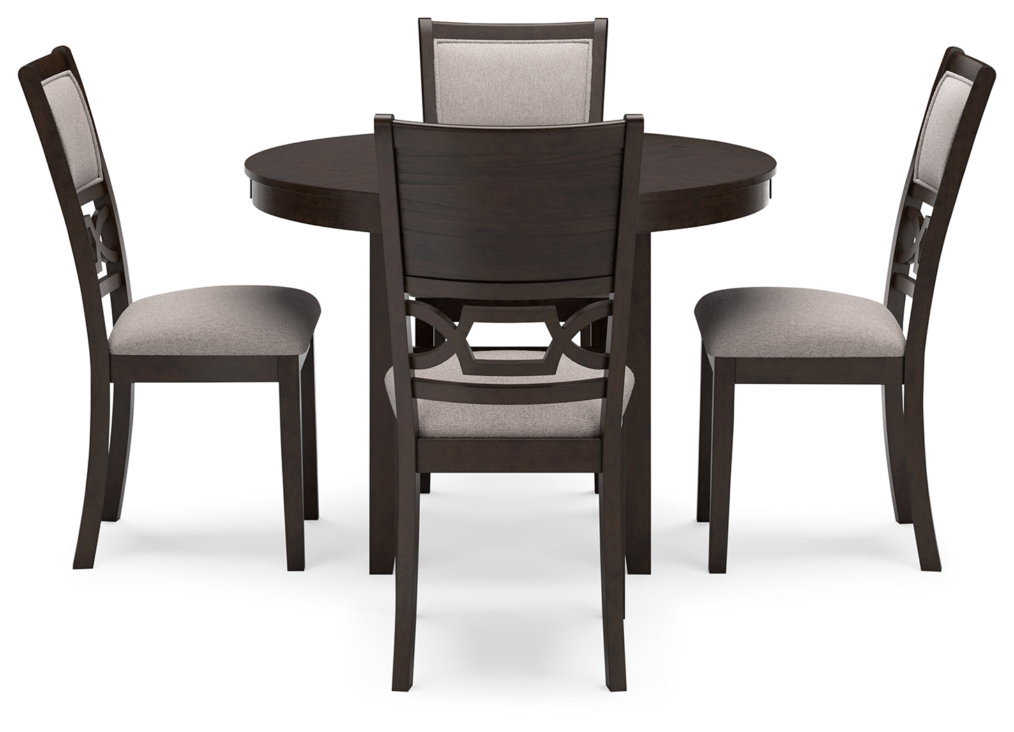 Langwest Brown Dining Table and 4 Chairs (Set of 5)