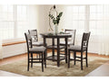Langwest Brown Counter Height Dining Table and 4 Barstools (Set of 5)