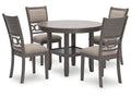 Wrenning Gray Dining Table and 4 Chairs (Set of 5)