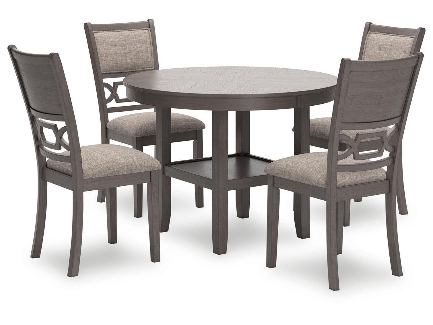 Wrenning Gray Dining Table and 4 Chairs (Set of 5)