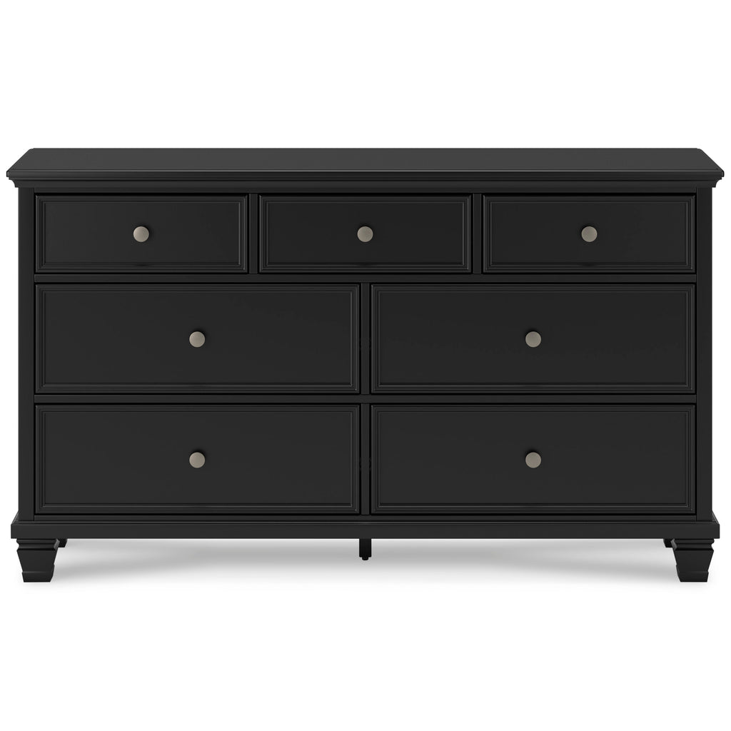 Lanolee Black California King Panel 4-Piece Bedroom Set