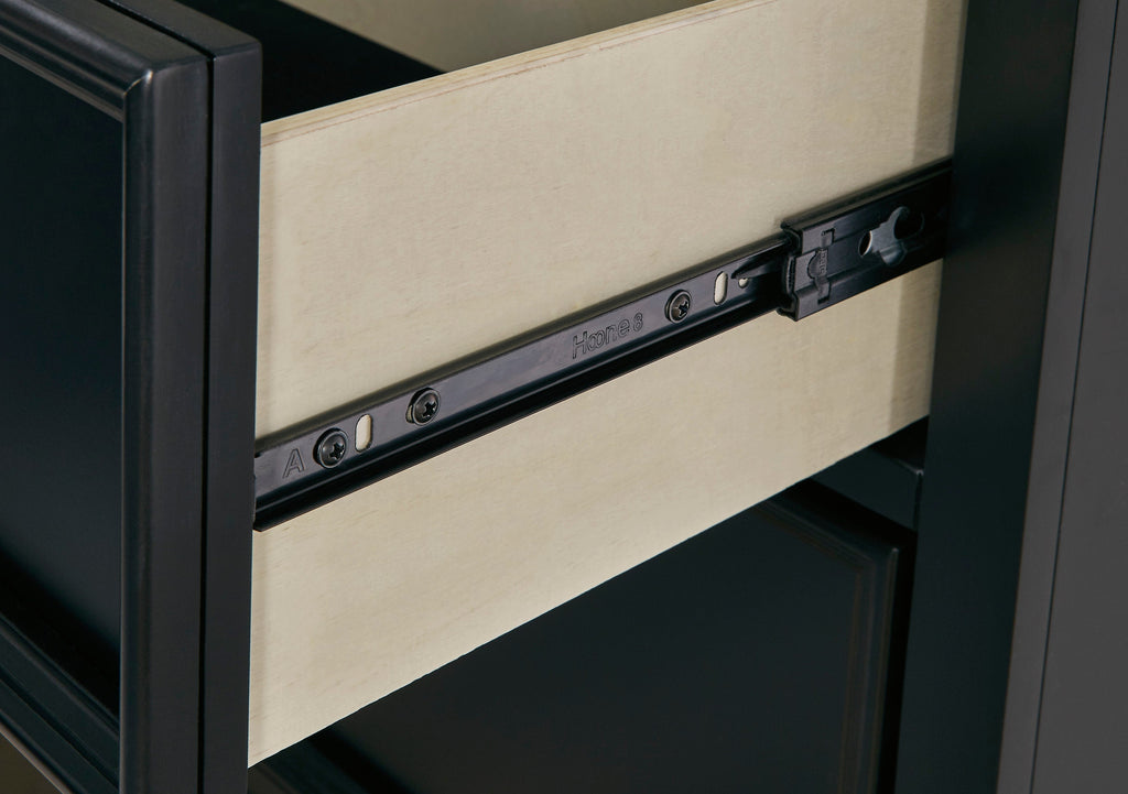 Lanolee Black California King Panel 5-Piece Bedroom Set
